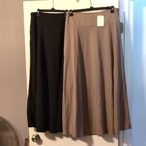 Elegant Black and Tan Women's Skirt Set